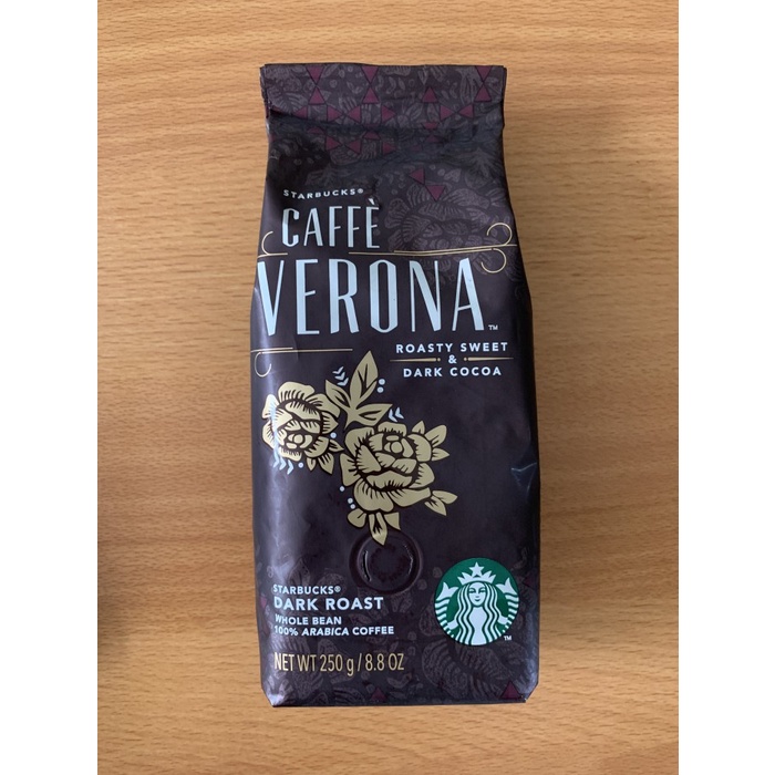 

Starbucks Cafe Verona - Whole Bean Dark Roast 250gr Biji Kopi Coffee - Italian Roast, Tidak Digiling