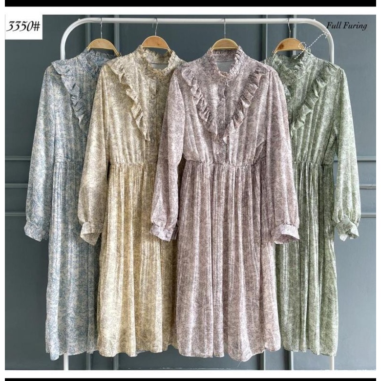 Korea Dress Import / Long Tunik Floral Dress Vintage