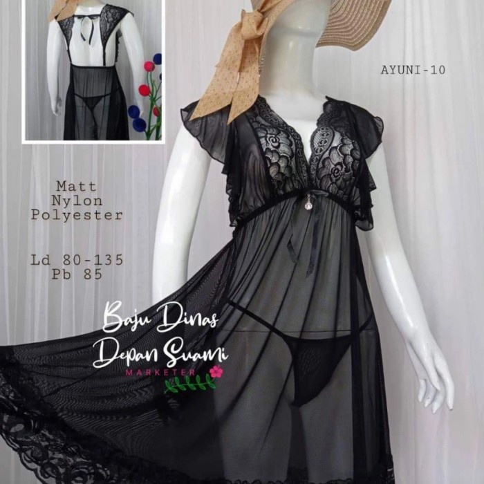 Baju Tidur - Lingeries Sexy-Lingerie Tipis Transparan Up Big Size Bisa Ibu Hamil