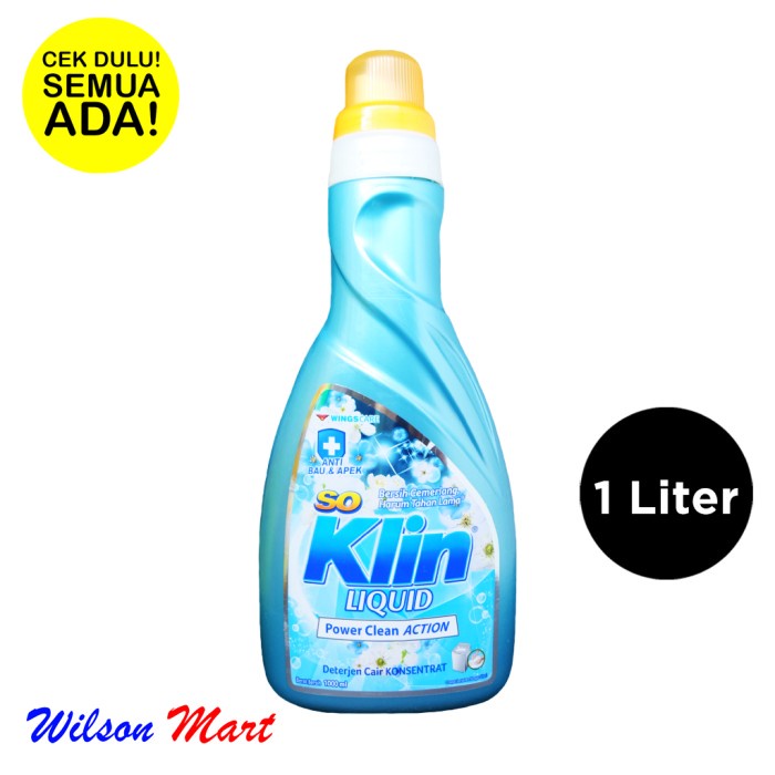 Dijual SO KLIN LIQUID 1000 ML 1 LITER BOTOL DETERJEN DETERGENT CAIR BIRU Diskon