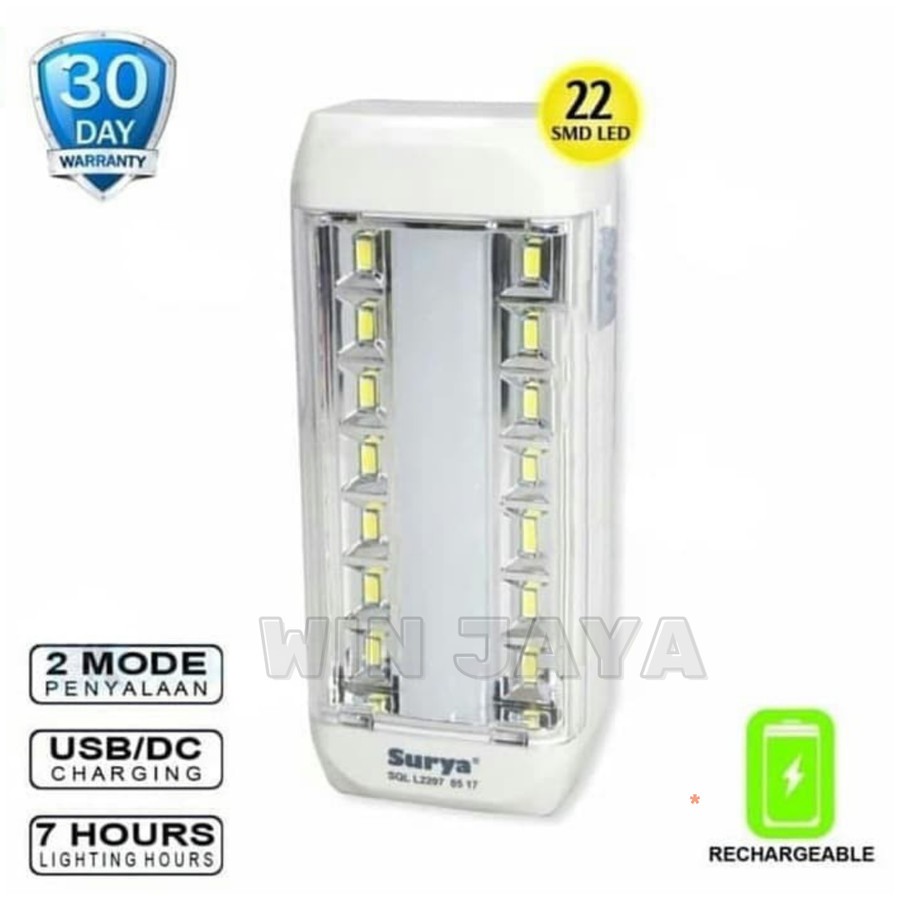 LAMPU LED EMERGENCY SURYA SQL L-2207 22 SMD LED SENTER DARURAT