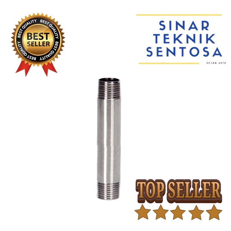 pipa nipple stainless steel 304 3/8" (inch) 10cm