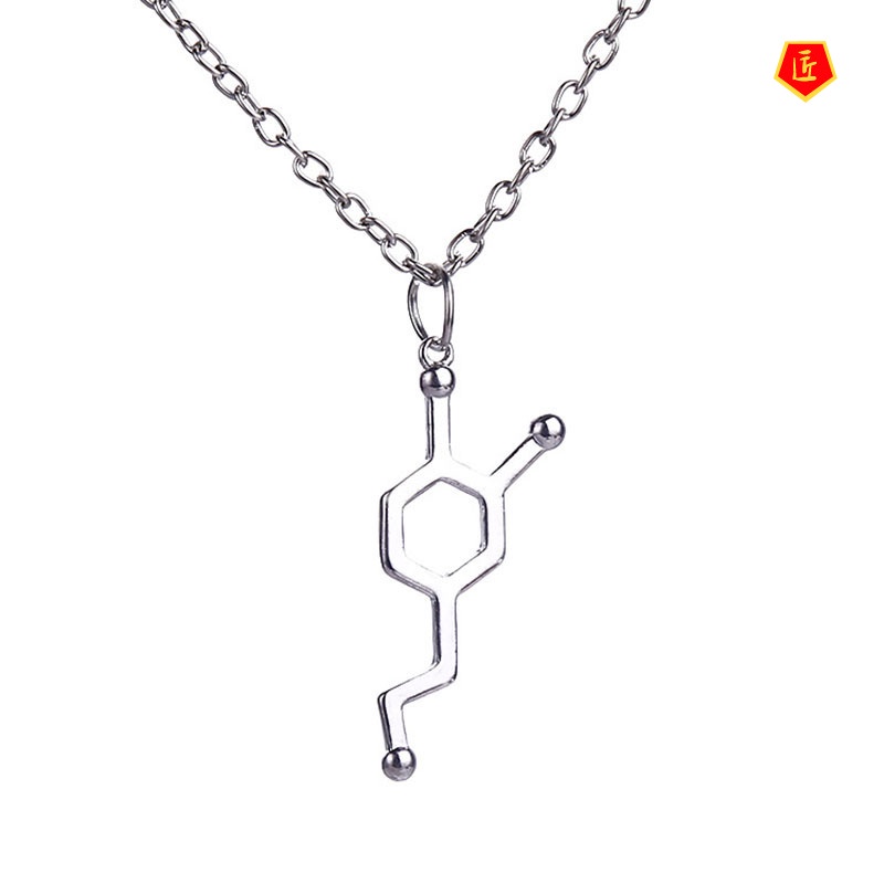 [Ready Stock]925 SilverChemical Formula Creative Personality Necklace