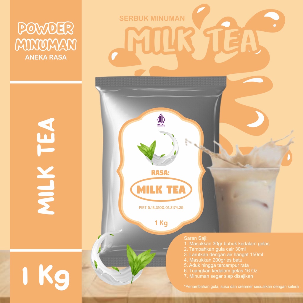 

Bubuk Serbuk Minuman 1kg Rasa Milk Tea Bubuk Minuman Kekinian Standar Instan Drink Milk Tea Flavor Powder Boba Drink