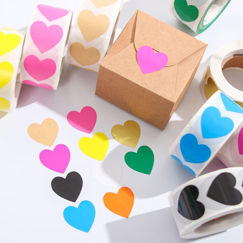 Top 500pcs Love Heart Shaped Cute Gift Packaging Stiker Dekorasi Rumah