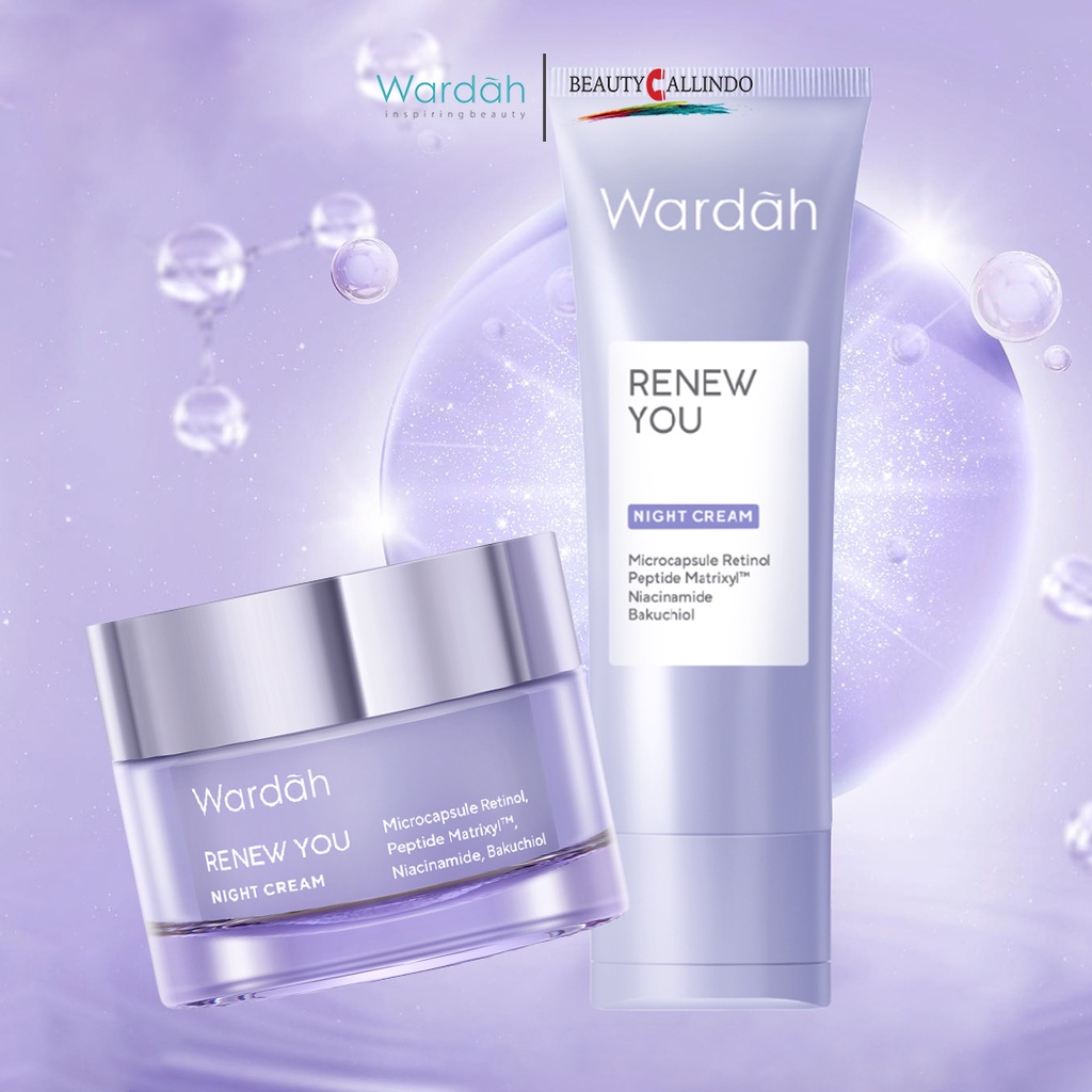 Wardah Renew You Anti Aging Night Cream 10ml 15ml  30ml | Wardah Anti Aging Krim Malam