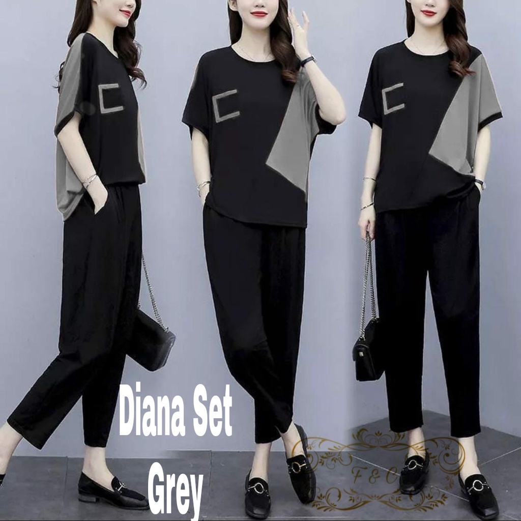 Setelan wanita korean style terbaru/ Diana set baju Korea SIZE M L XL / Setelan kekinian/ Setelan fashion wanita terlaris / Set baju remaja tanggung