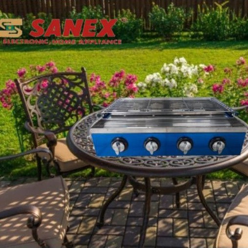 Sanex Kompor Gas Panggang 4 Tungku / Gas Stove Grill + BBQ SN-KP04