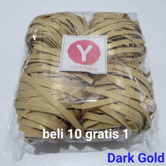 75gr-shredded paper/kertas cacah/serut-parcel/packing-dark gold TERLENGKAP