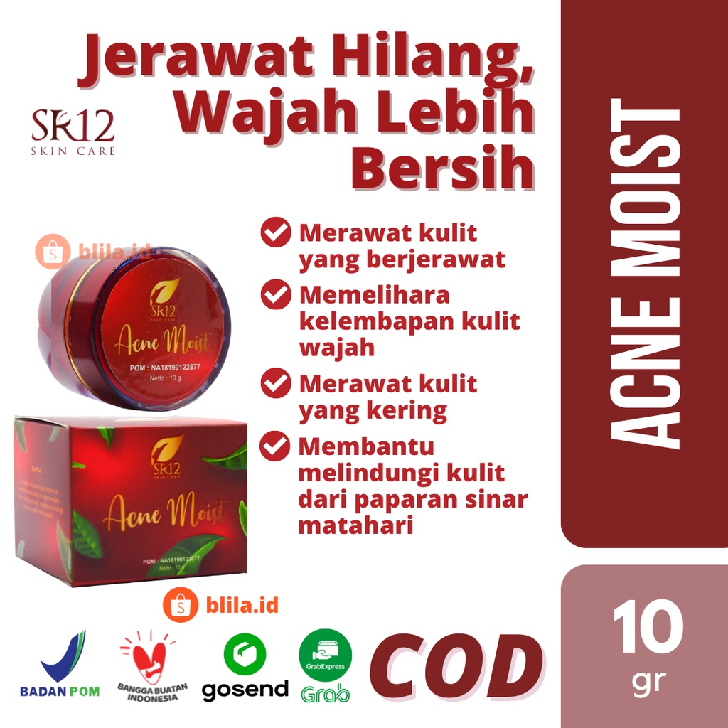 SR12 Acne Moist Day Cream Krim Ampuh BPOM Memudarkan Bekas Jerawat Wajah