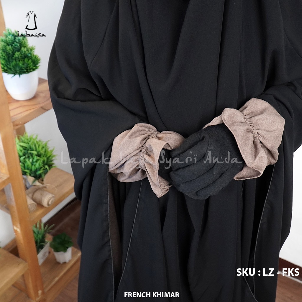 French Khimar Jetblack Jumbo Square Labasa Ori | French Hijab | Fashion Muslim