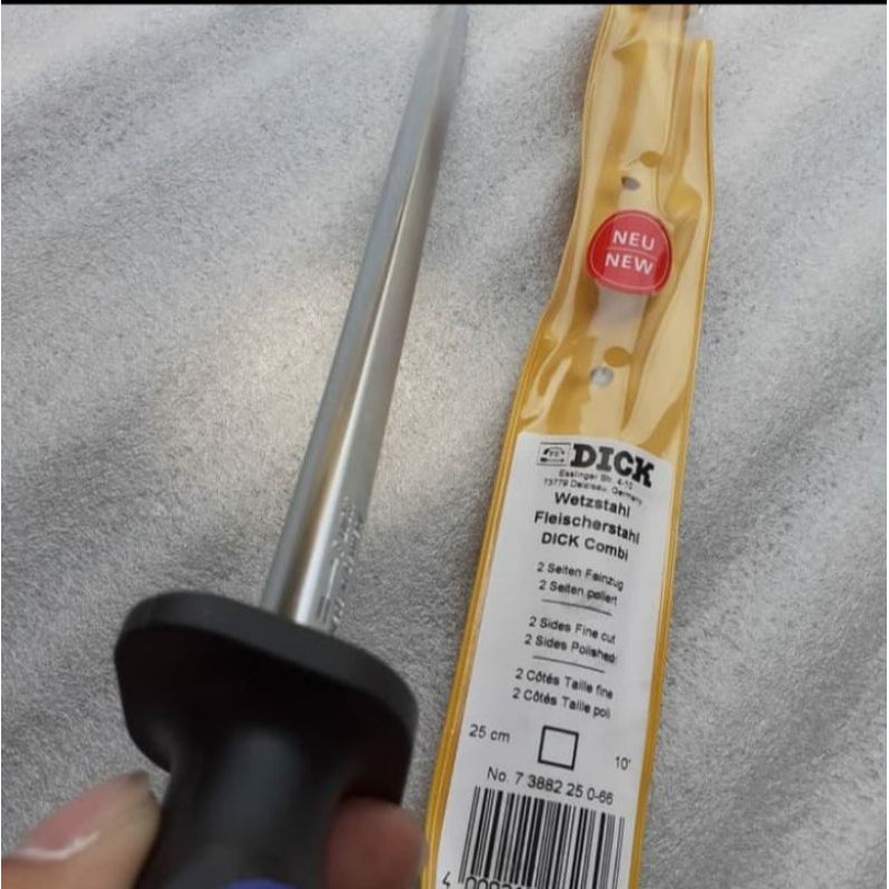 Sharpening steel F.dick combi persegi fine cut + polished 25 cm made in germany 7.3882.25