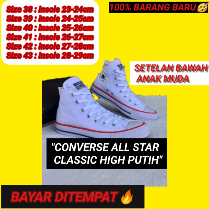 sepatu Converse all star High white Terkeren Untuk Anak muda