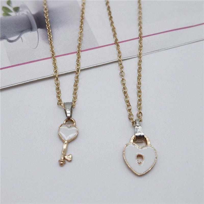 1pasang Kalung Liontin Korea murah Trendi Kunci Liontin Link Fashion Wanita Impor fashion