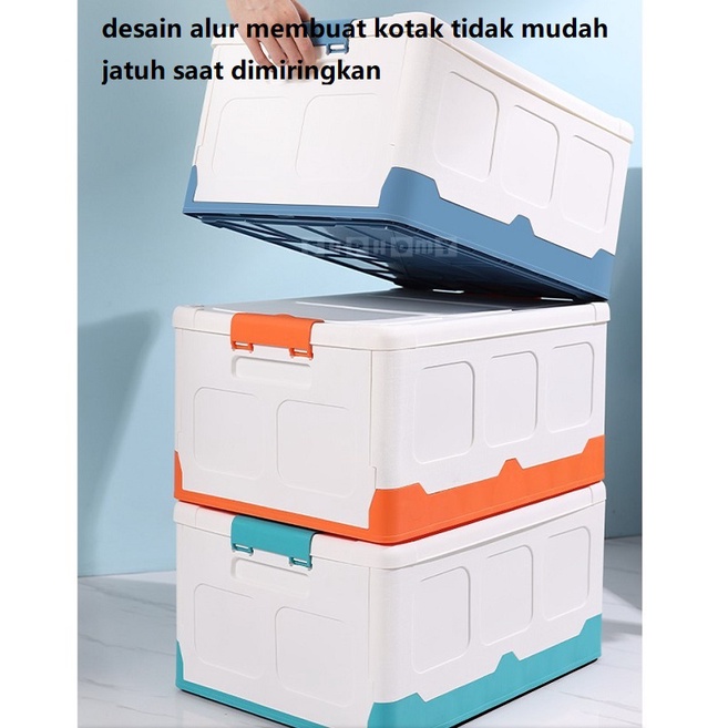 Container Box Besar Foldable Storage Box Box Lipat Lemari Plastik Box Mainan kotak penyimpanan