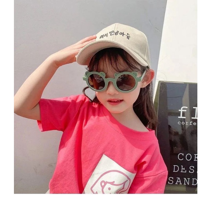DC385 Kacamata Anak Motif Bear Sunnies Sunglasses Karakter Beruang Cotton Color-4