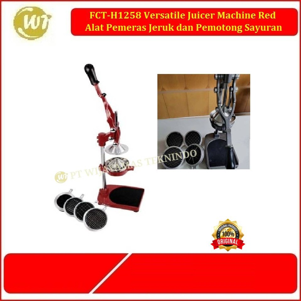 FCT-H1258 Versatile Juicer Machine Red – Alat Pemeras Jeruk dan Pemotong Sayuran