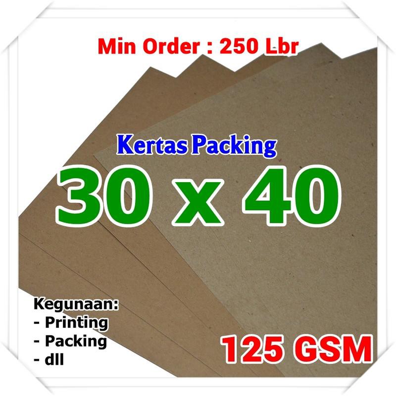 

PAKET - Kertas Packing Tebal | Kraft | Bungkus | Coklat | Sack | 30 x 40 cm | 125 Gram