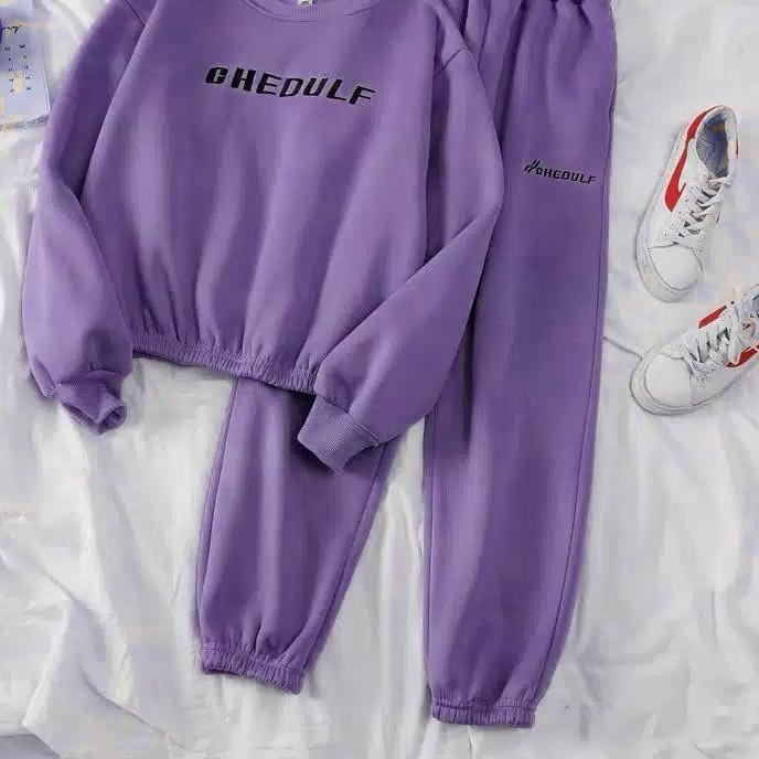 ♝ SETELAN OLAHRAGA WANITA//1 SET(SWEATER+CELANA) ❉
