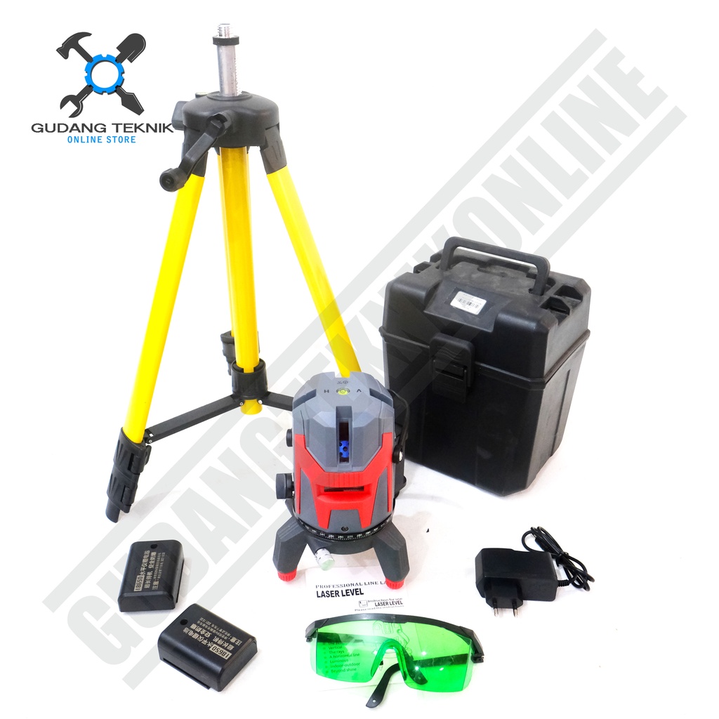 Waterpass Laser Line Level CORDLESS MODERN / Waterpas Garis Laser BATERAI - Leveling Line Water pass MODERN