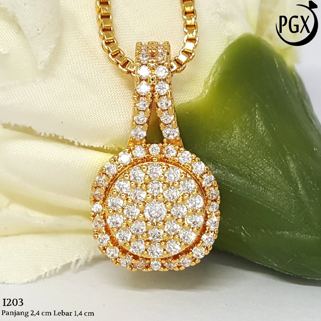 PGX Liontin Kalung Xuping Wanita Perhiasan Lapis Emas Aksesoris Fashion - I203