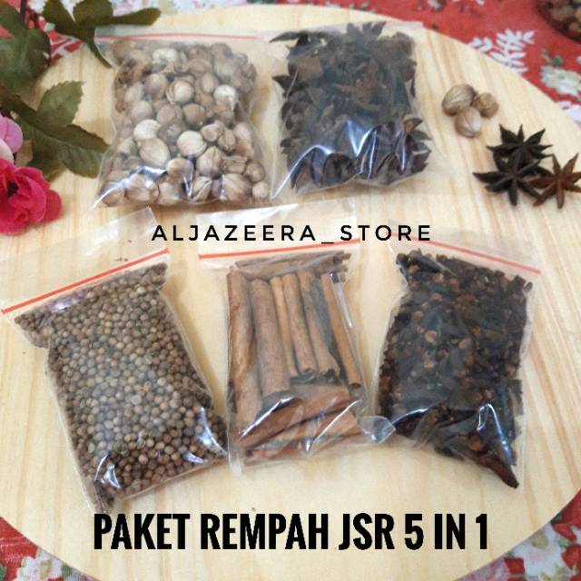 

PAKET HEMAT REMPAH JSR 5 IN 1 ketumbar kapulaga cengkeh kayumanis kembang lawang