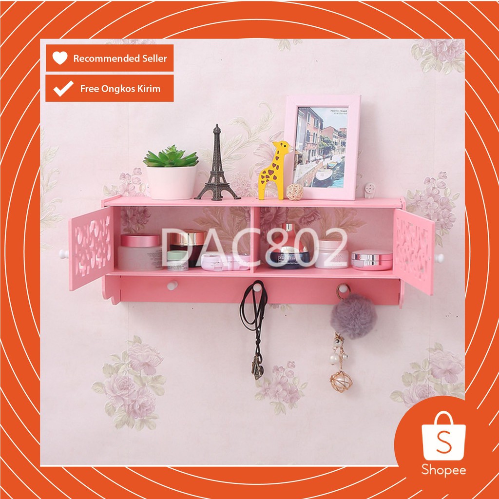 [READY STOCK] Dac802 PINK Rak dinding vintage DAC (dengan 3buah hook gantungan )