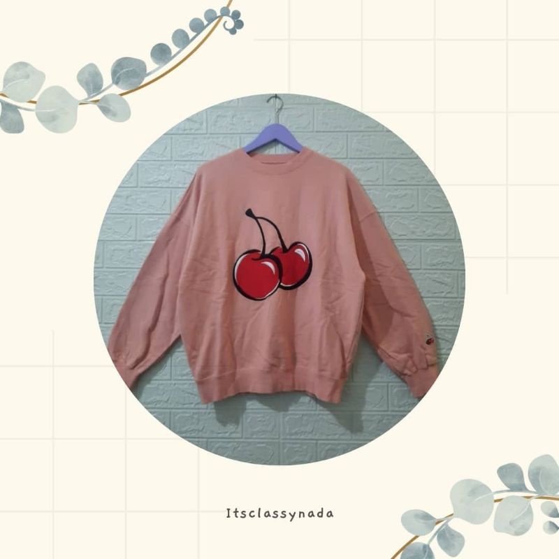 CREWNECK CHERRY KIRSH V BTS DUSTY PINK SIZE M-XXXL