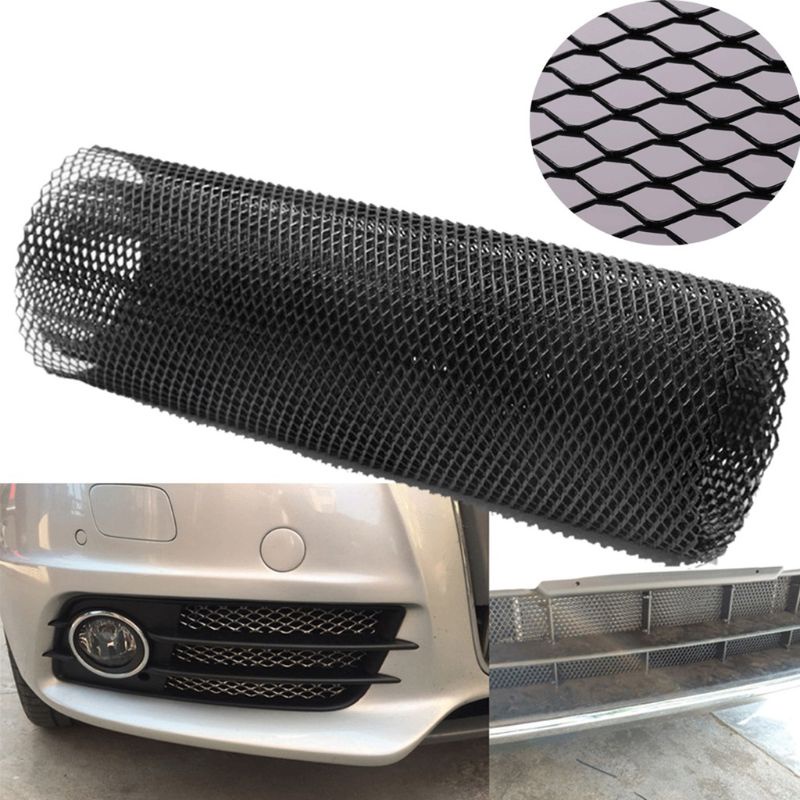 Cre Jaring Mesh Heksagonal Aluminum Hitam Cover Grill Bumper Mobil Universal