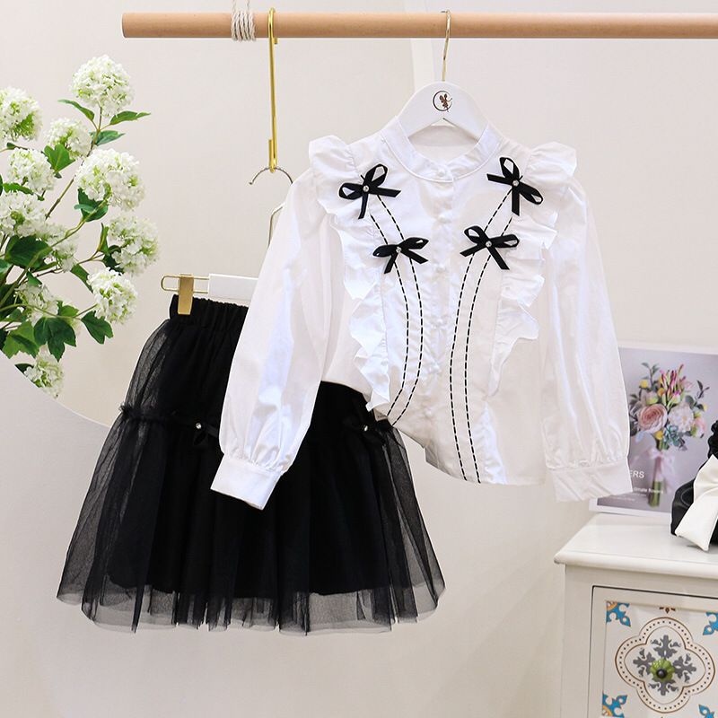 (LOLI-JKT) BS-164 STELAN ANAK CEWEK PUTIH HITAM TUTU SIZE 100-140