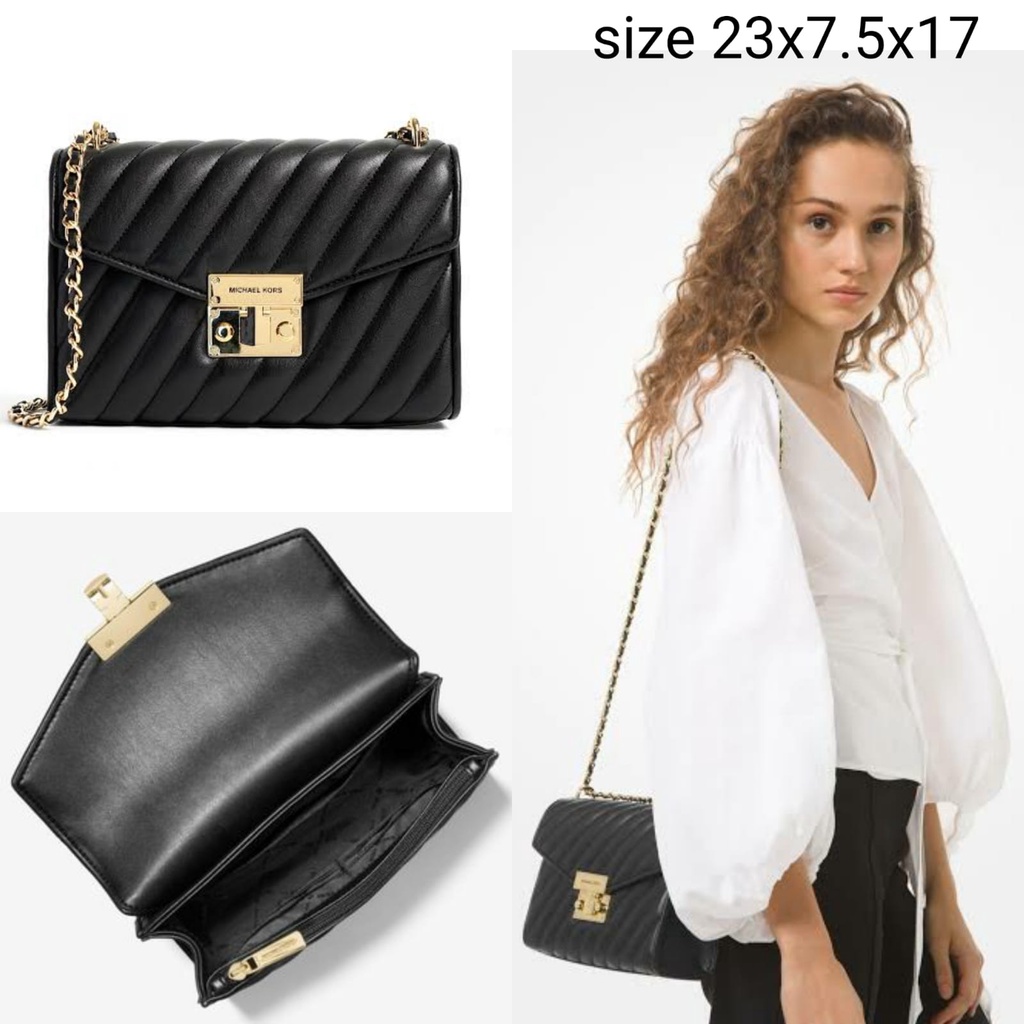 MK rose medium black GHW tas wanitaa