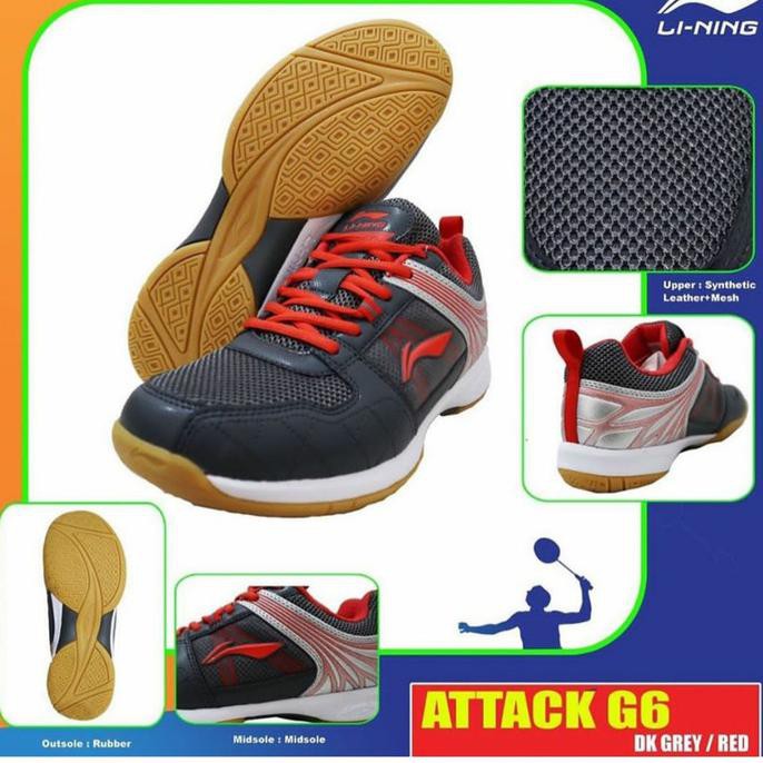 Terbaru Sepatu Bulutangkis Lining Original Attack G6