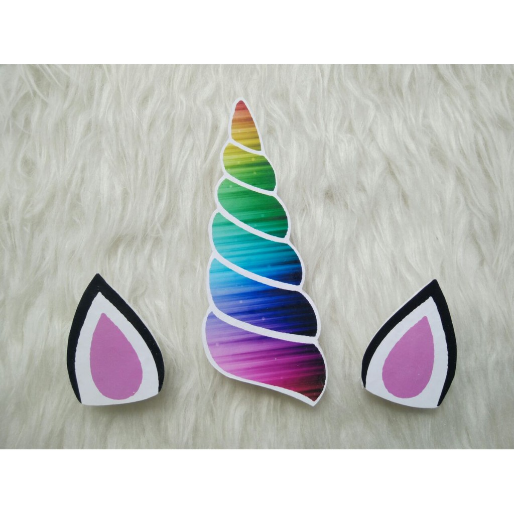 Topper UNICORN RAINBOW utk hiasan cake dll