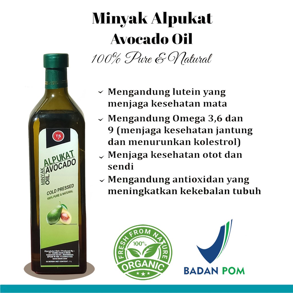 

Minyak Alpukat Avocado Oil 1000ml Terdaftar BPOM