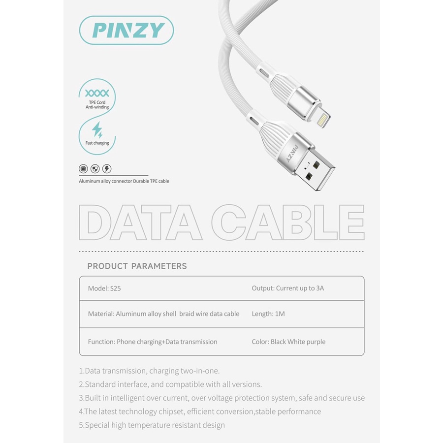 Kabel Data - Kabel Charger S25 Type Micro USB Fast Charging