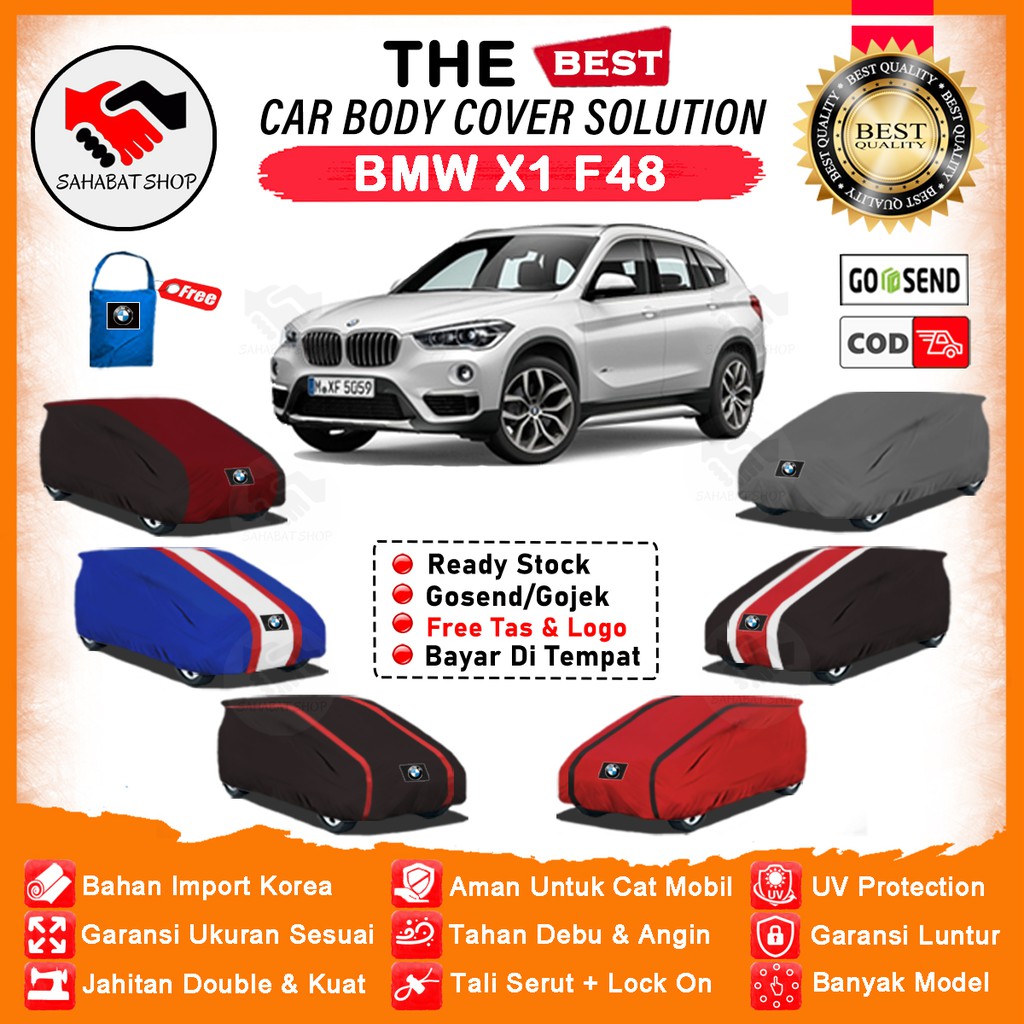 Sahabat Body Cover Mobil BMW X1 / Sarung Penutup BMW F48 Outdoor / Selimut Mantel Tutup Pelindung Kerudung Jas Mantol Kerodong Pembungkus Tutupan Bungkus Kelambu Terpal Mobil BMW F-48 Waterproof Anti Air Model Orange