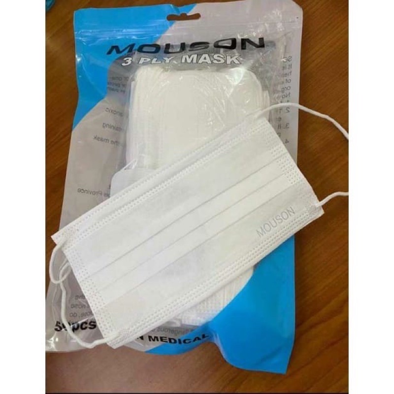 MASKER EARLOOP 3PLY CAREION PUTIH EMBOS 1BOX ISI 50PCS / 3 PLY MURAH PACK WHITE EMBOSS