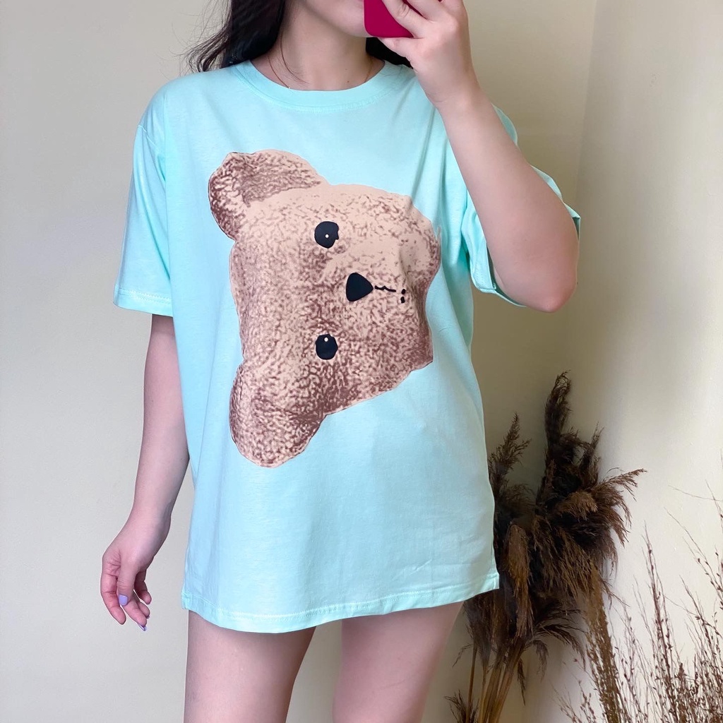 Kaos Wanita Oversized Lengan Pendek Bahan Cotton Combed 30s