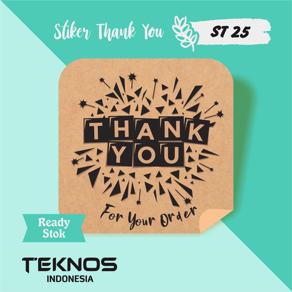 

[75 PCS] STIKER LABEL THANK YOU KRAFT ST 25