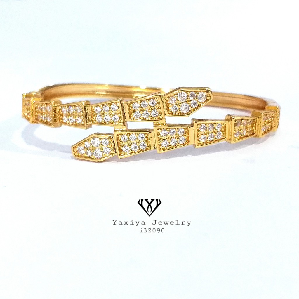 

Gelang Tangan Wanita Permata Perhiasan lapis emas 18K Yaxiya 1282