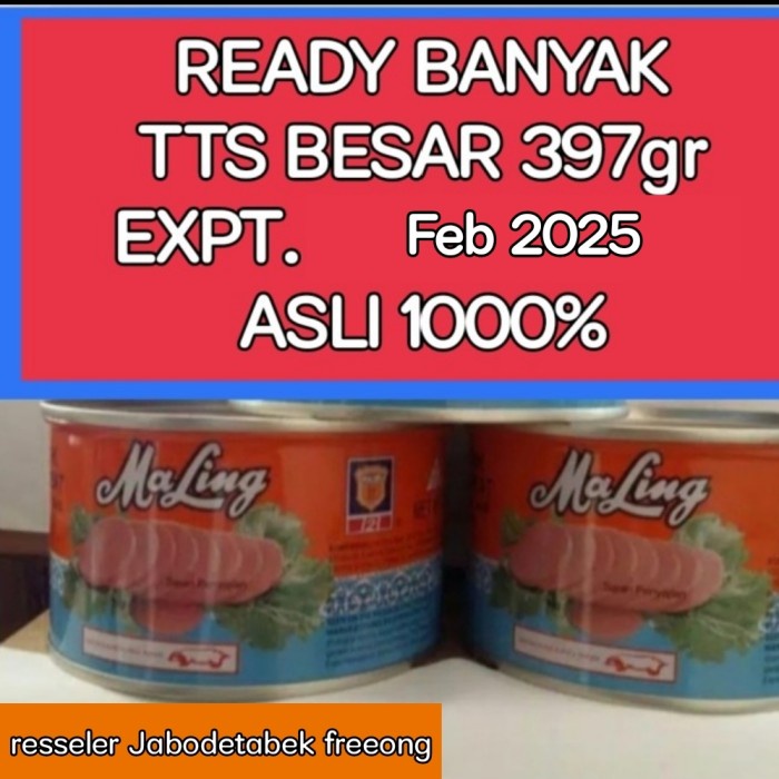 

✨COD✨ Maling Pork Luncheon Meat Kaleng 397gr TTS (daging ham babi kaleng)