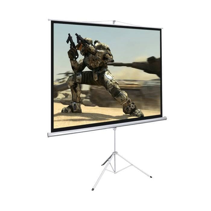 Layar Projector 96inci Tripot 245x245CM - Layar Projector 96&quot; Tripot - Layar Screen Projector 96&quot;