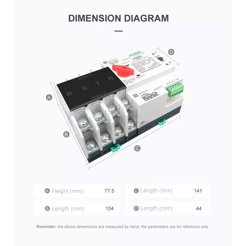 Automatic Transfer Switch 4P 63A 230V MCB Tipe Dual Power ATS