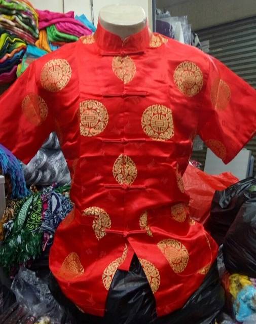 IMLEK PROMO Cheongsam Pria Lengan Pendek Coin Random