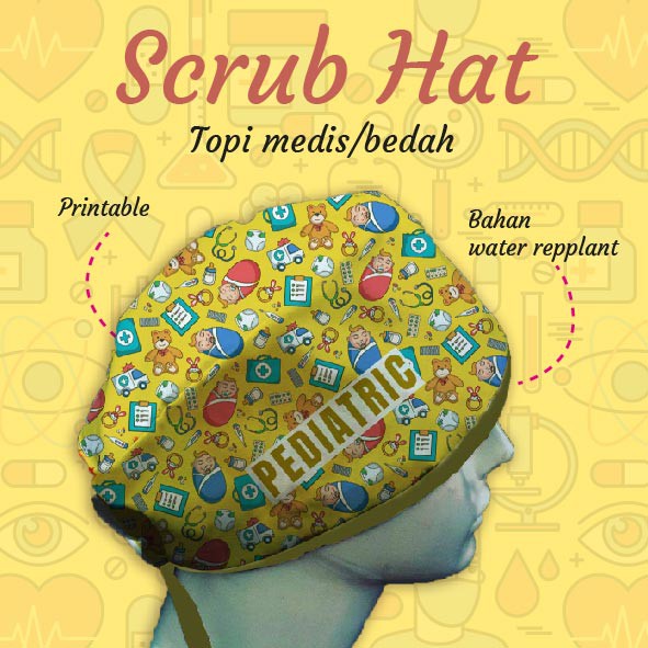 TOPI MEDIS PEDIATRIC / Scrub Hat Motif Digital Printing