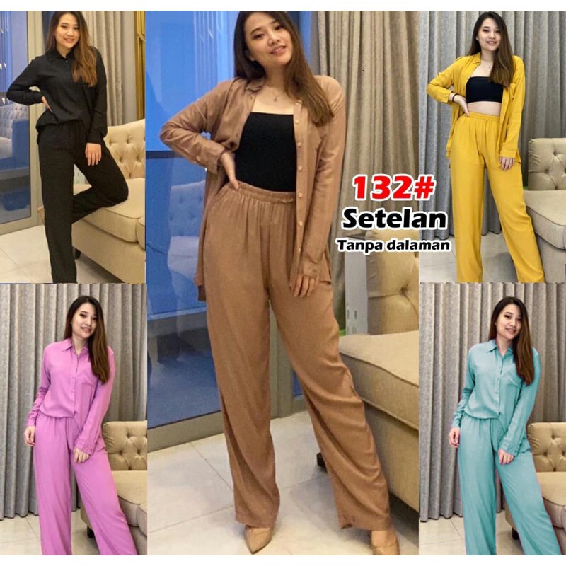 132# POLOS // Set kemeja rayon wanita