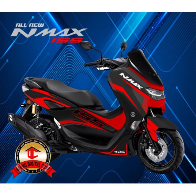 Sticker Decal Yamaha All New NMAX New 2020 Variasi black lis Red