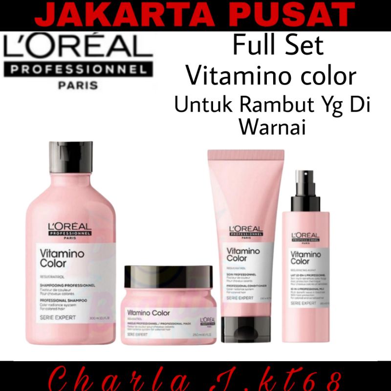 Paket loreal serie expert vitamino color , spray , conditioner , hair mask dan shampoo