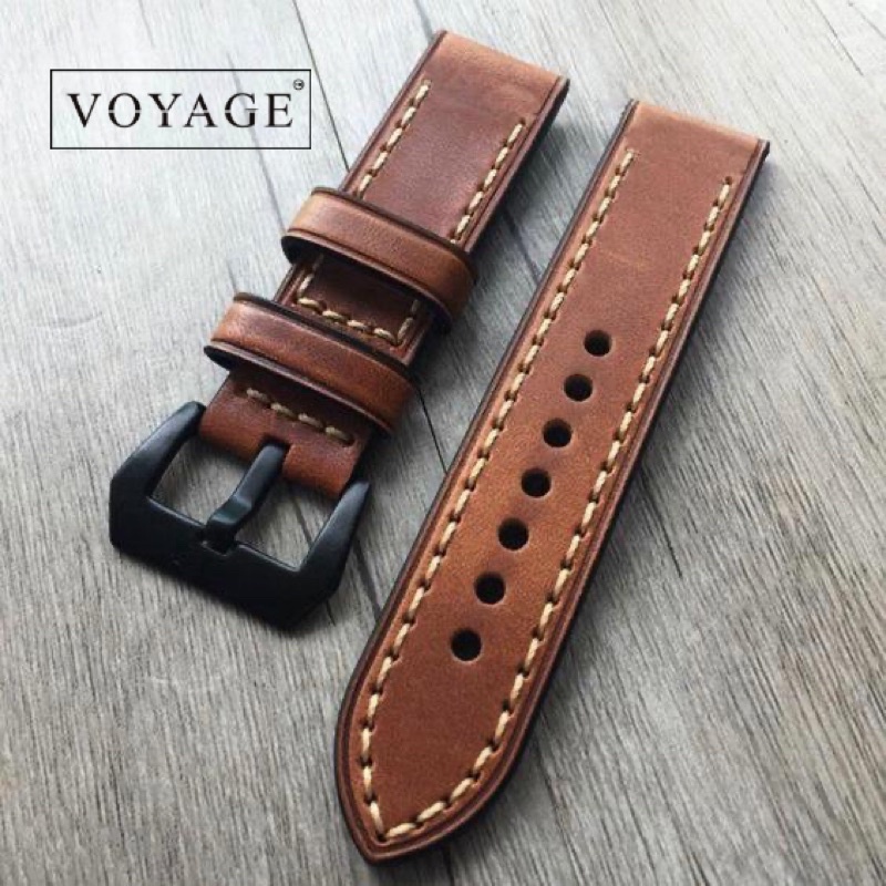 [KULIT ASLI] tali jam tangan 22mm leather cokelat strap ORIGINAL Voyage apple watch 3 4 6 7 series SE 38mm 44mm sapi galaxy watch 46mm calf