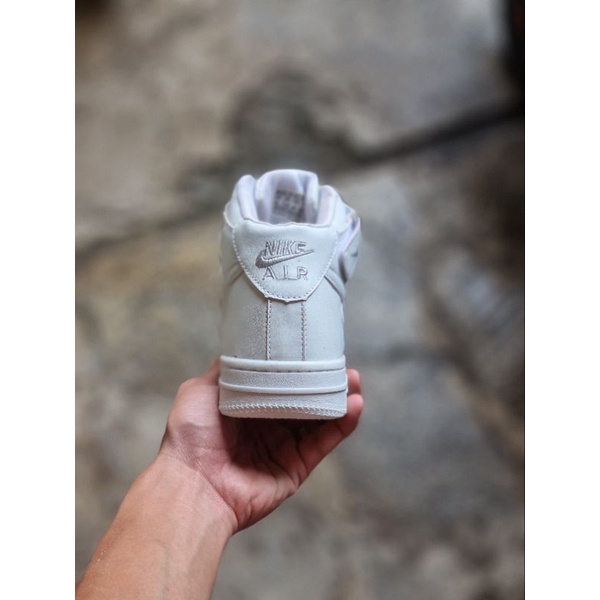 Sepatu • A!r F0rc£ 1 Fullwhite High Import